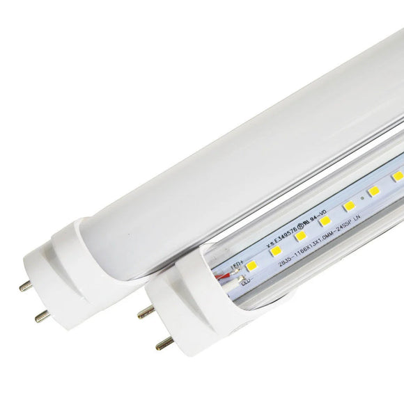 4ft 18W LED T8 Tube Light – Type A+B Ballast Compatible, Frosted/Clear, 25 Pack, DLC 5.1