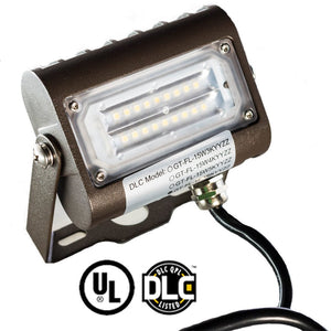 15W LED Flood Light, Yoke Mount, 6000K, UL Listed & DLC Qualified, 5 Year Warranty - 4 Pack - Green Solar LED
