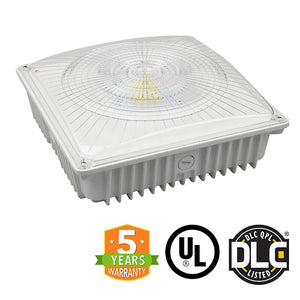 75W LED Canopy Light, Outdoor Gas Station Garage Parking Light, UL/DLC - Green Solar LED