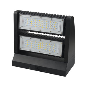 80W LED Rotatable Wall Pack Outdoor Entrance Courtyard Building Light -UL DLC - 5000K - Green Solar LED
