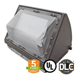 80W LED Wall Pack Light Bulb, Semi Cut, Forward Throw, DLC - Green Solar LED