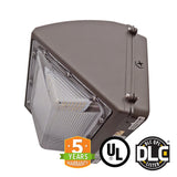 80W LED Wall Pack Light Bulb, Semi Cut, Forward Throw, DLC - Green Solar LED